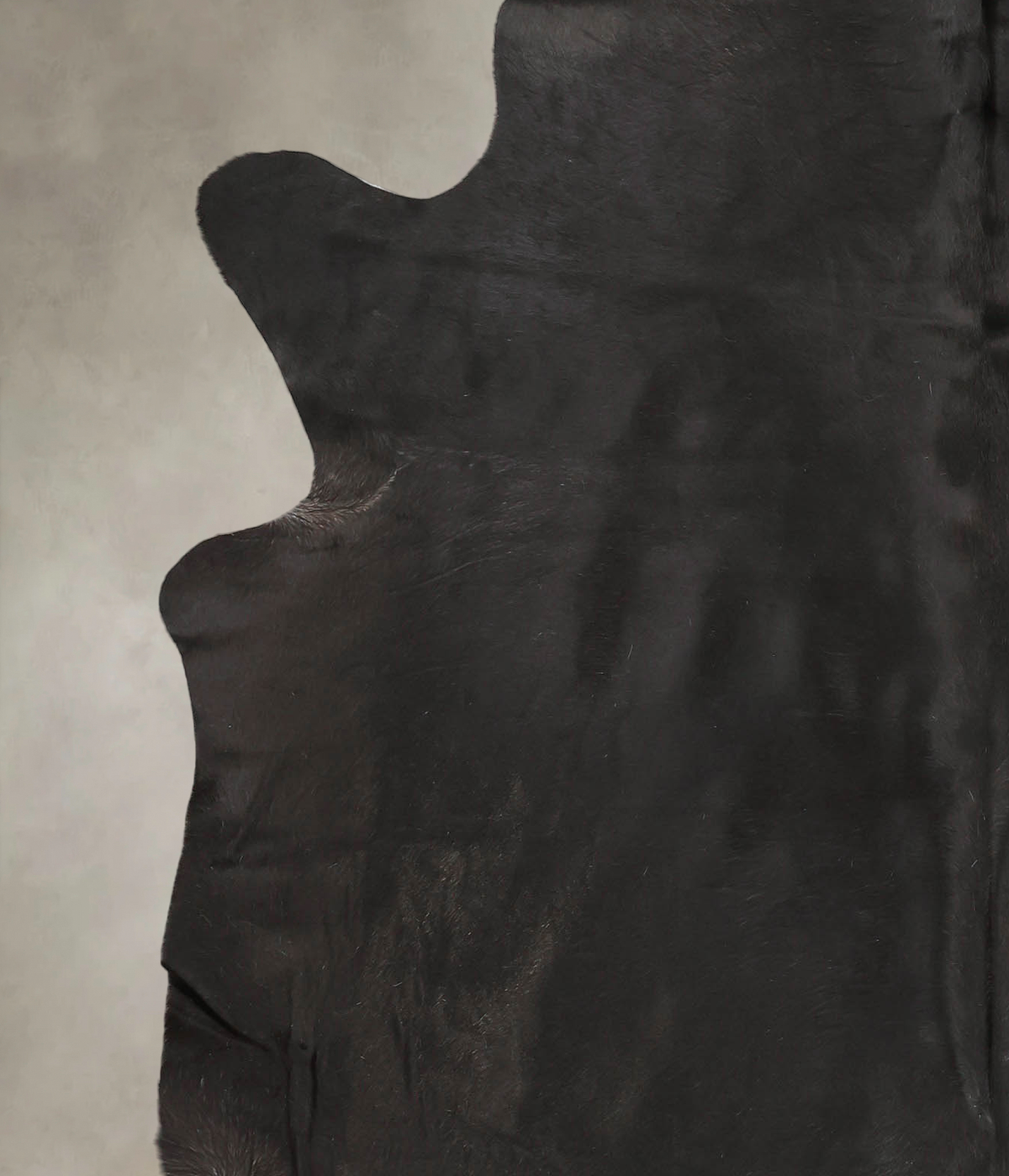 Solid Black Cowhide Rug #B1558
