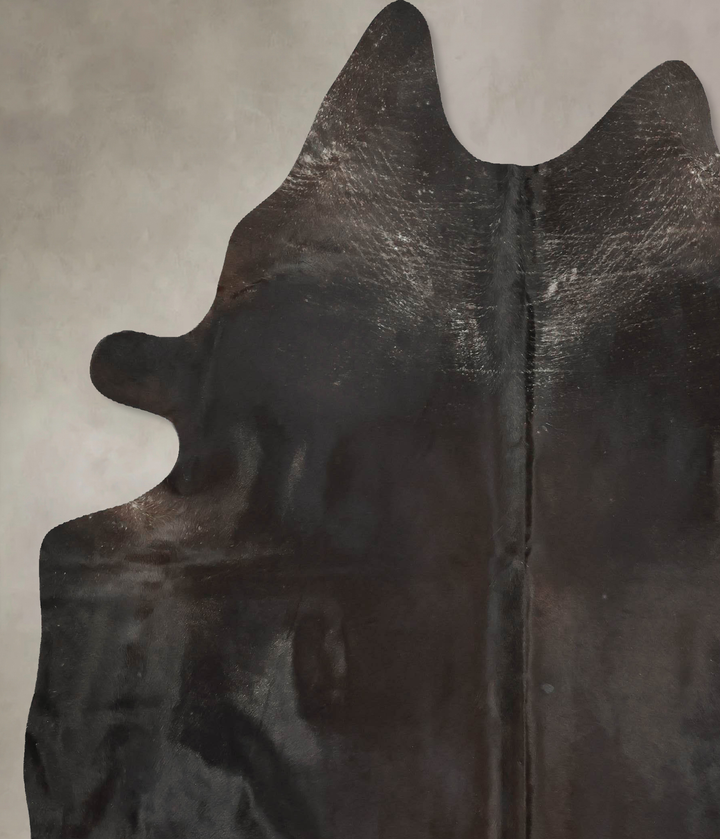 Solid Black XX-Large Brazilian Cowhide Rug 8'4"H x 7'0"W #B15581 by Hudson Hides