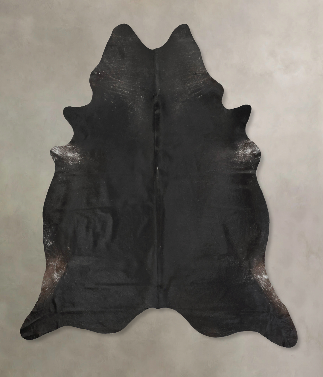 Solid Black XX-Large Brazilian Cowhide Rug 8'6"H x 7'6"W #B15591 by Hu