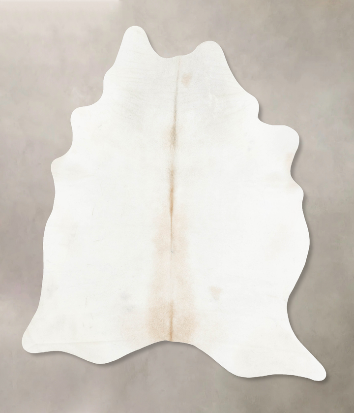 Ivory with Beige X-Large Brazilian Cowhide Rug 7'9"H x 6'3"W #B15601 by Hudson Hides