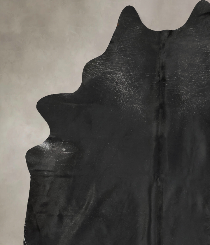 Solid Black XX-Large Brazilian Cowhide Rug 9'0"H x 7'1"W #B15602 by Hudson Hides