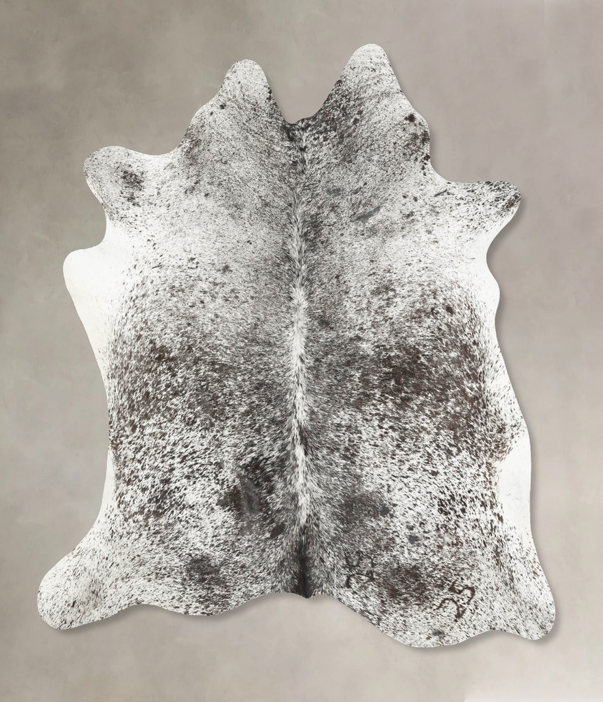 Salt and Pepper Black X-Large Brazilian Cowhide Rug 6'10"H x 6'3"W #B15603 by Hudson Hides
