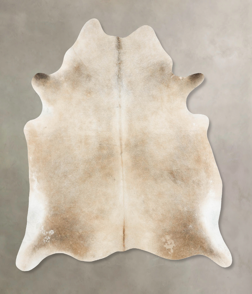 Taupe X-Large Brazilian Cowhide Rug 7'0"H x 6'1"W #B15609 by Hudson Hides