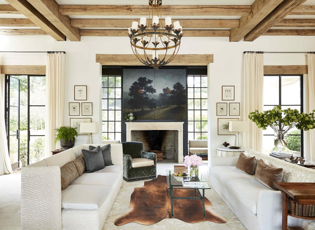 Taupe X-Large Brazilian Cowhide Rug 6'11"H x 6'0"W #B15610 by Hudson H