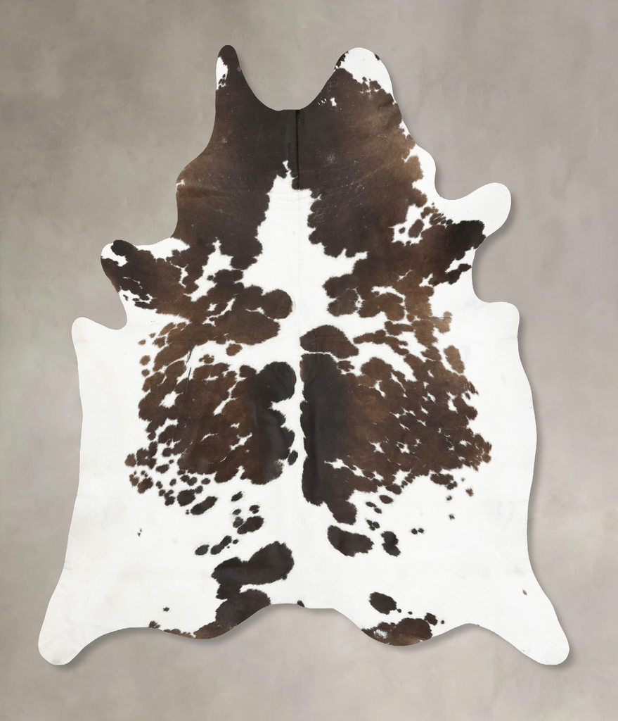 Chocolate and White XX-Large Brazilian Cowhide Rug 8'2"H x 7'4"W #B15615 by Hudson Hides