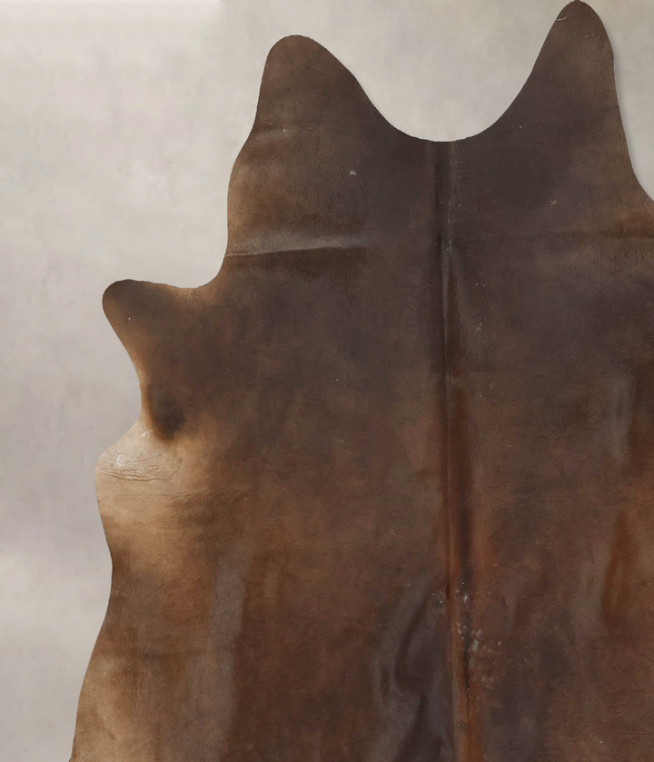 Chocolate XX-Large Brazilian Cowhide Rug 7'7"H x 6'10"W #B15620 by Hudson Hides