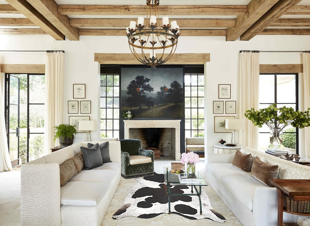 Chocolate and White XX-Large Brazilian Cowhide Rug 8'0"H x 6'10"W #B15