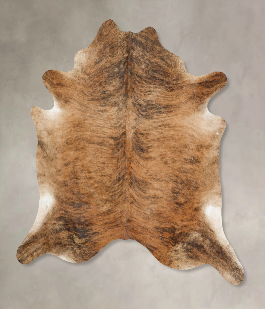 Medium Brindle XX-Large Brazilian Cowhide Rug 8'9"H x 7'8"W #B15628 by Hudson Hides