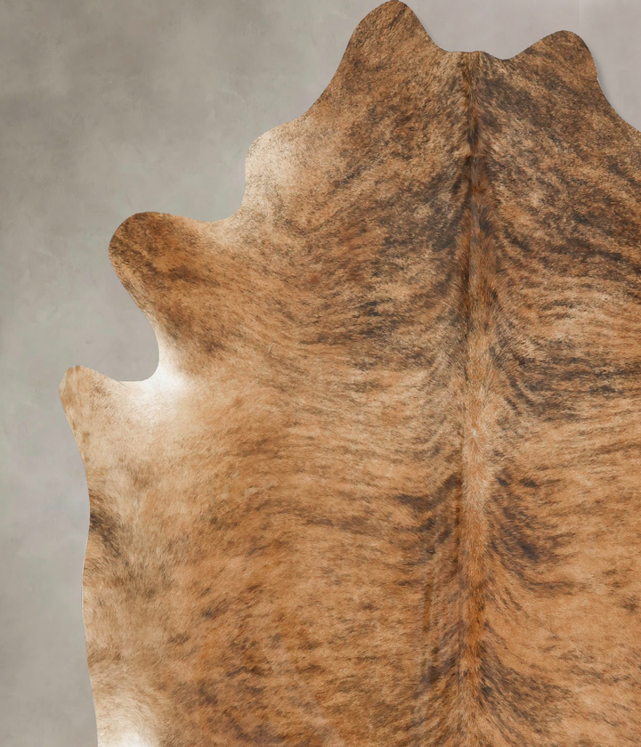 Medium Brindle XX-Large Brazilian Cowhide Rug 8'9"H x 7'8"W #B15628 by Hudson Hides