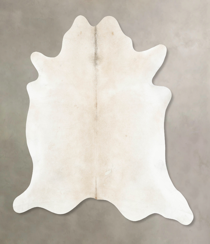 Ivory with Beige XX-Large Brazilian Cowhide Rug 7'8"H x 7'3"W #B15638 by Hudson Hides