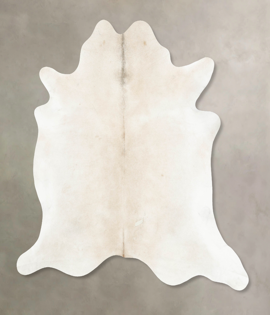 Ivory with Beige XX-Large Brazilian Cowhide Rug 7'8"H x 7'3"W #B15638 by Hudson Hides