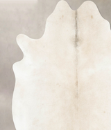 Ivory with Beige XX-Large Brazilian Cowhide Rug 7'8"H x 7'3"W #B15638 by Hudson Hides