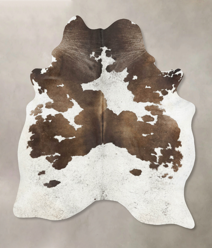 Chocolate and White X-Large Brazilian Cowhide Rug 7'4"H x 6'0"W #B15639 by Hudson Hides