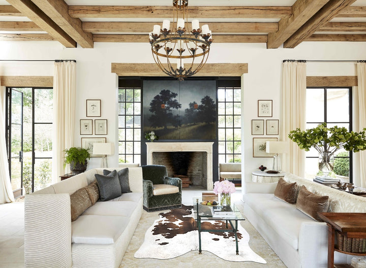 Chocolate and White X-Large Brazilian Cowhide Rug 7'4"H x 6'0"W #B15639 by Hudson Hides