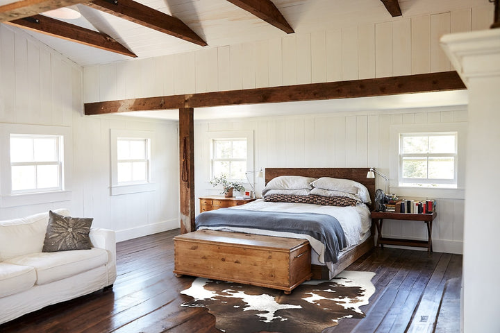 Chocolate and White X-Large Brazilian Cowhide Rug 7'4"H x 6'0"W #B15639 by Hudson Hides