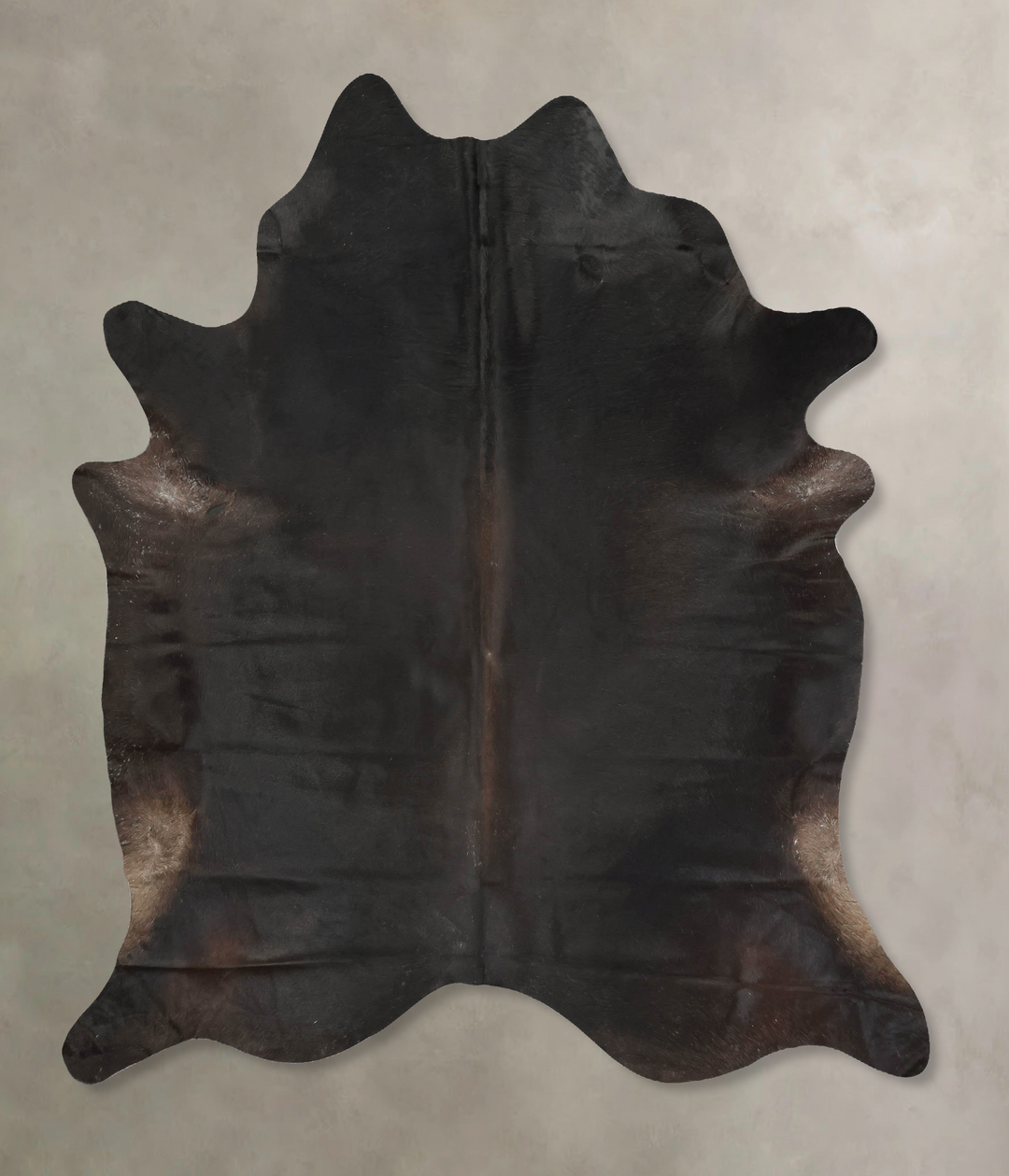 Solid Black XX-Large Brazilian Cowhide Rug 7'8"H x 6'8"W #B15641 by Hu