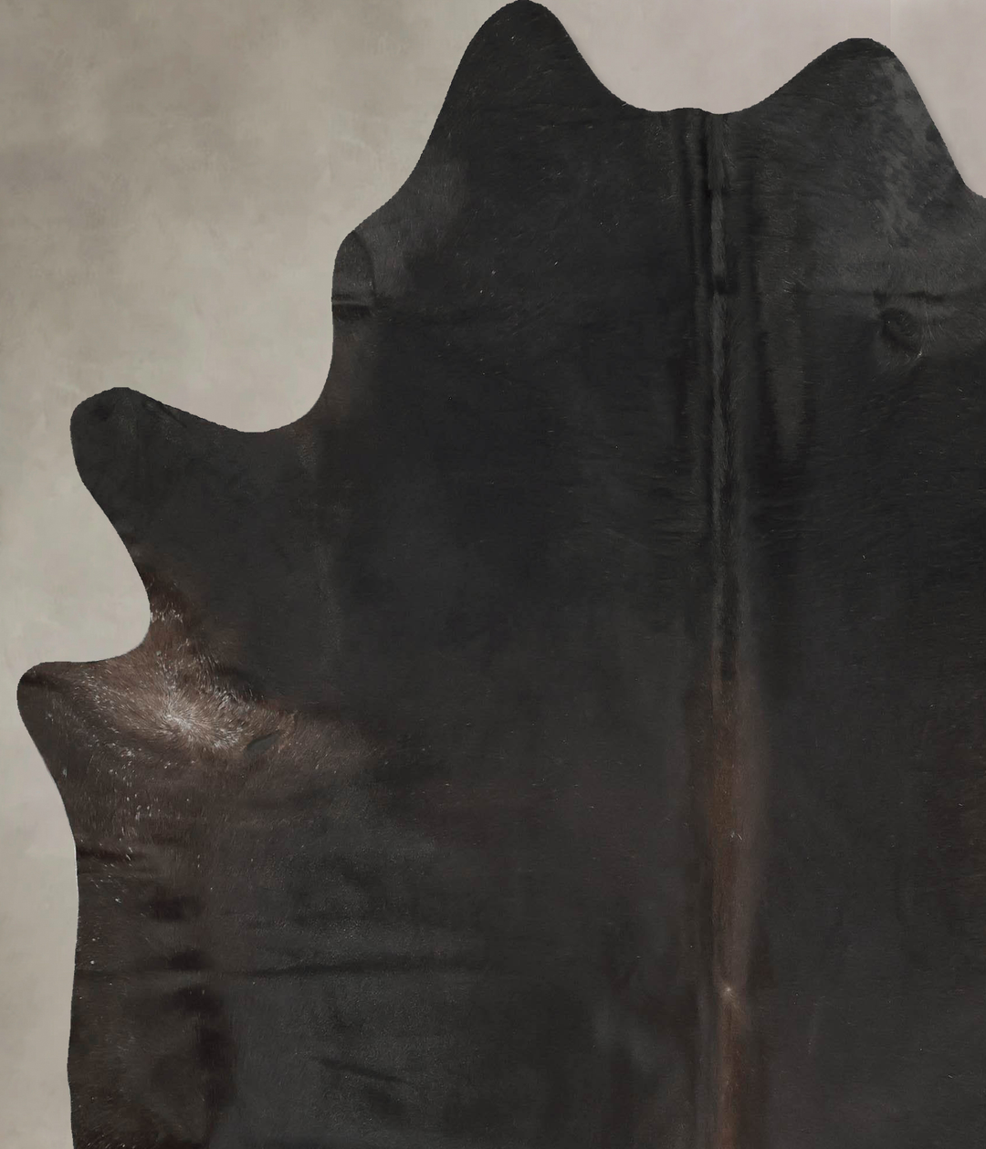 Solid Black XX-Large Brazilian Cowhide Rug 7'8"H x 6'8"W #B15641 by Hu