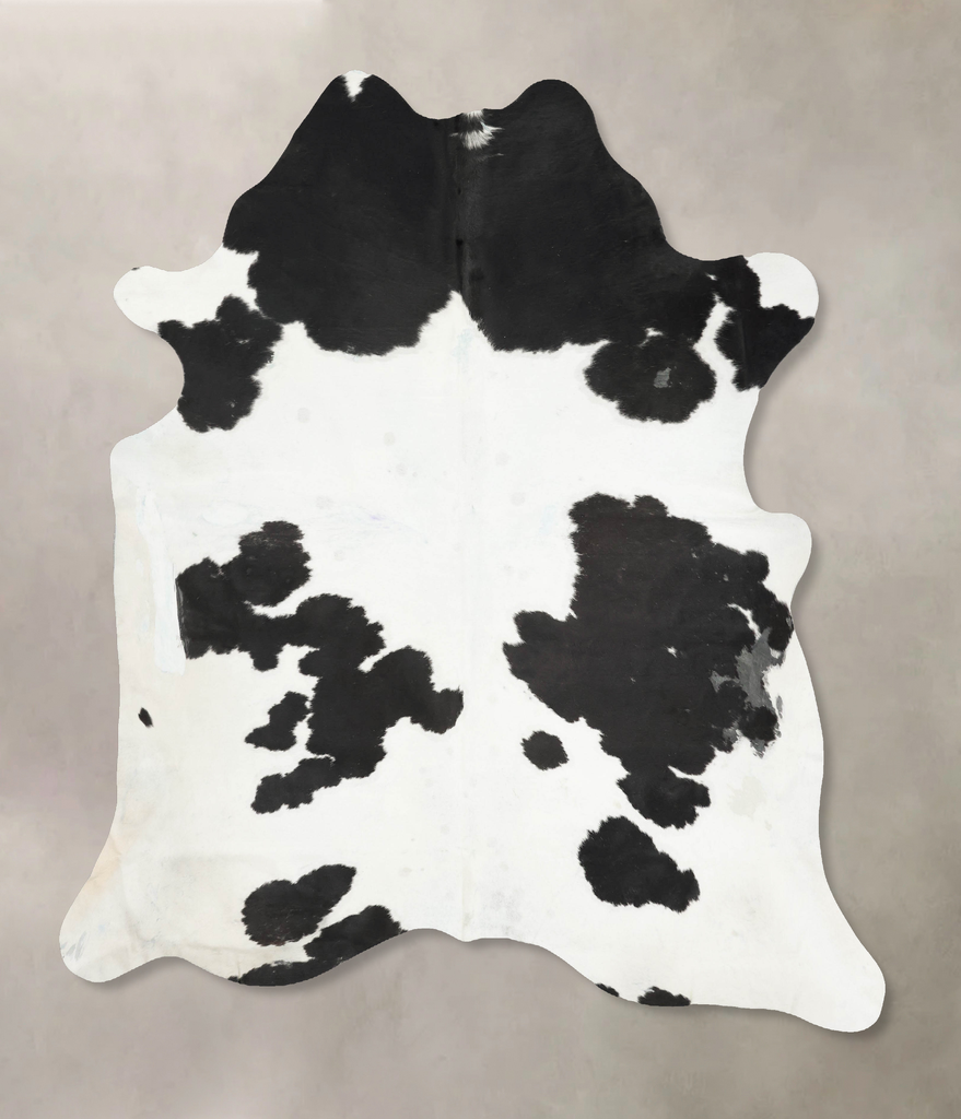 Black and White XX-Large Brazilian Cowhide Rug 8'1"H x 7'3"W #B15650 by Hudson Hides