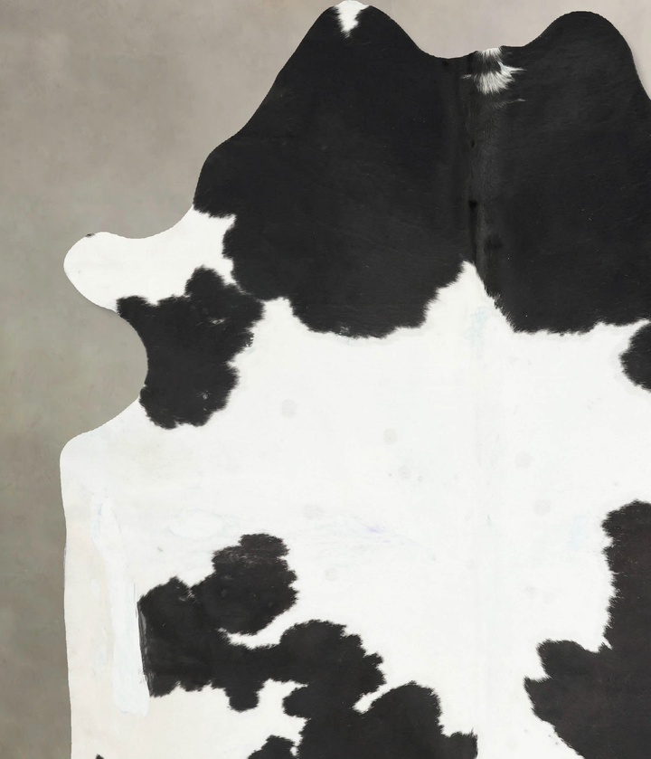 Black and White XX-Large Brazilian Cowhide Rug 8'1"H x 7'3"W #B15650 by Hudson Hides
