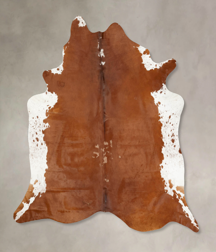 Brown and White Regular XX-Large Brazilian Cowhide Rug 8'3"H x 7'3"W #B15652 by Hudson Hides