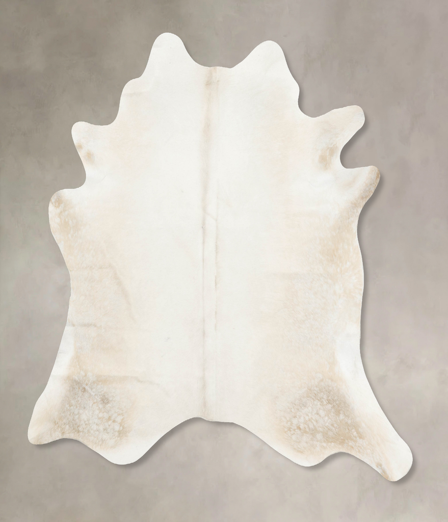Ivory with Beige XX-Large Brazilian Cowhide Rug 7'2"H x 7'0"W #B15653 by Hudson Hides