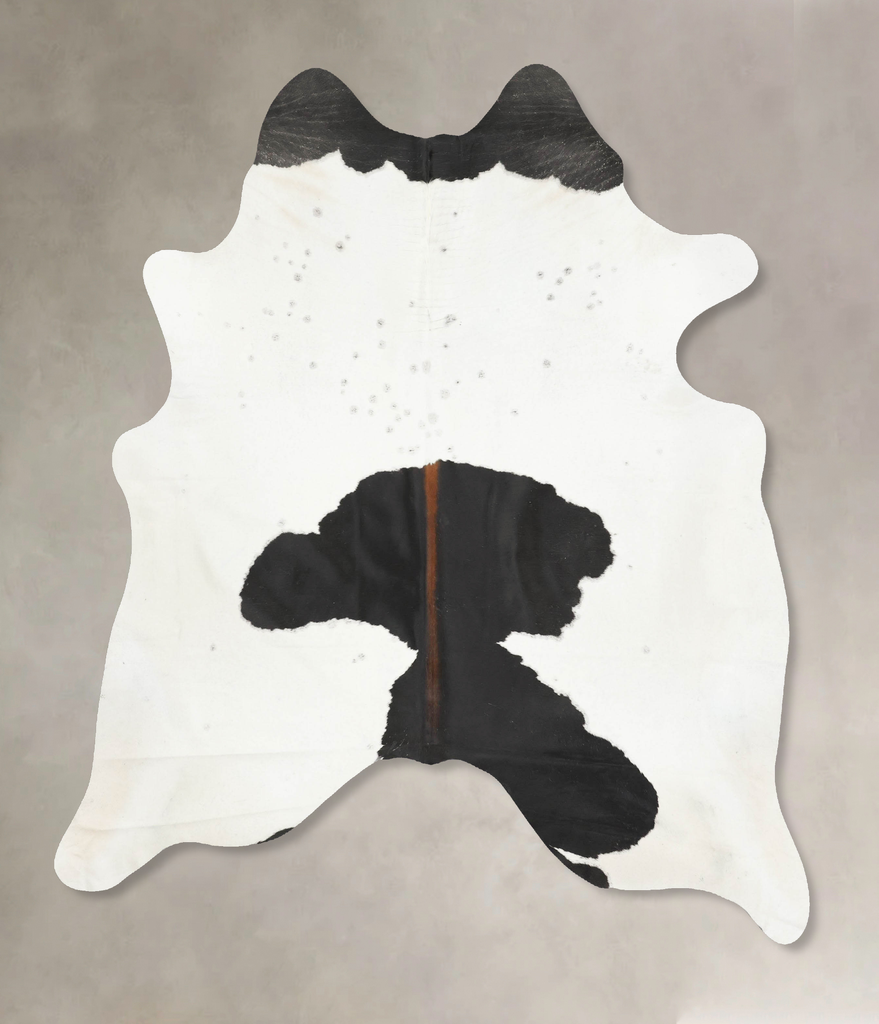 Black and White X-Large Brazilian Cowhide Rug 7'1"H x 6'1"W #B15654 by Hudson Hides