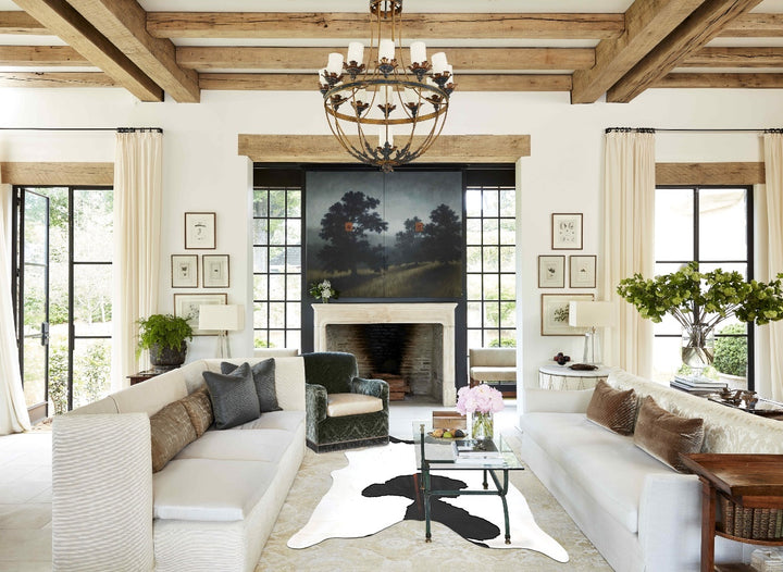 Black and White X-Large Brazilian Cowhide Rug 7'1"H x 6'1"W #B15654 by Hudson Hides