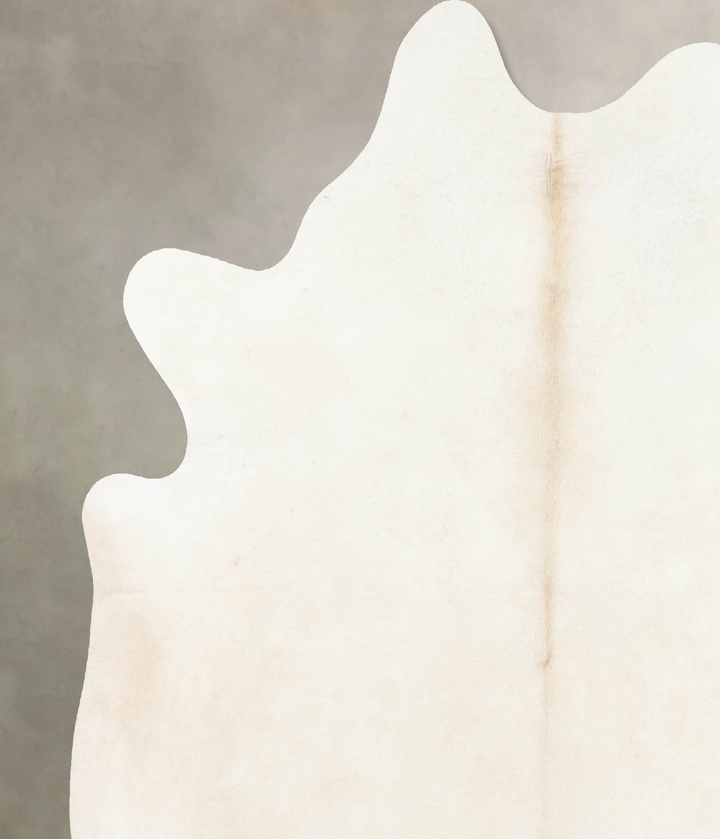 Ivory with Beige X-Large Brazilian Cowhide Rug 7'4"H x 6'5"W #B15658 by Hudson Hides