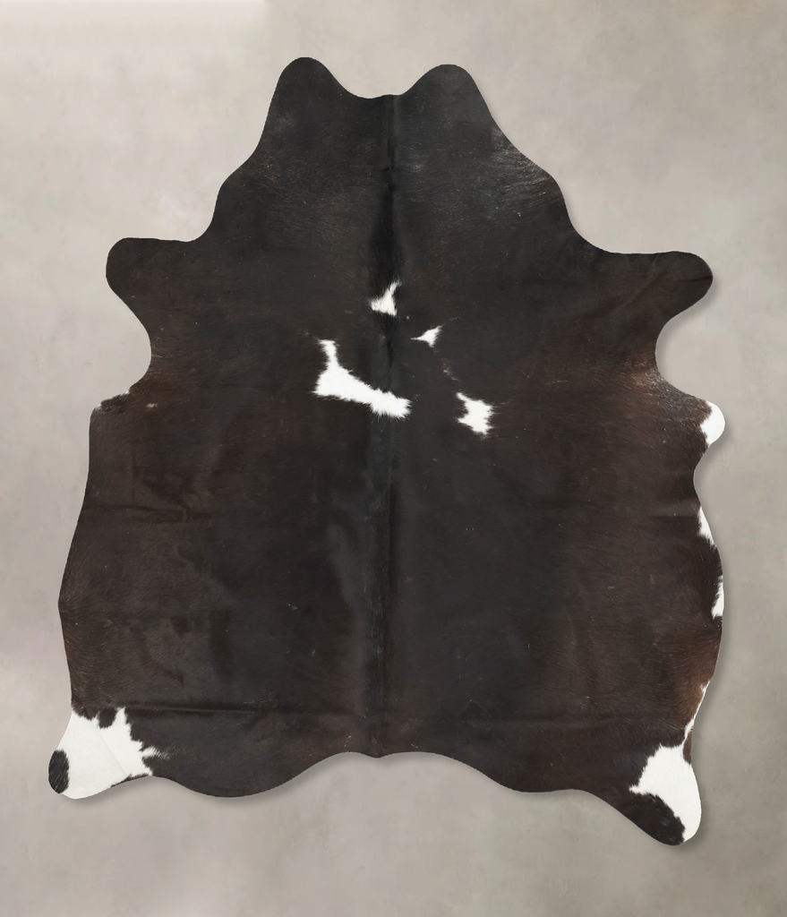 Black and White Large Brazilian Cowhide Rug 6'10"H x 5'2"W #B15672 by Hudson Hides