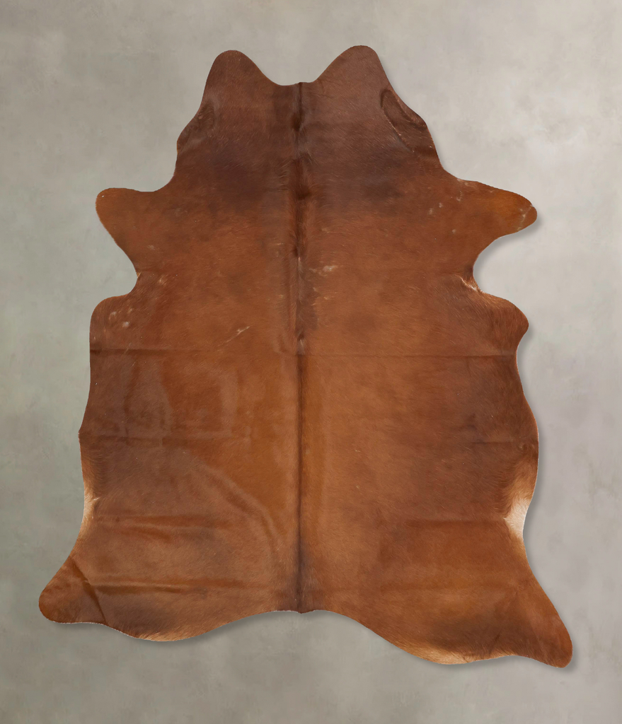 Solid Brown X-Large Brazilian Cowhide Rug 7'2"H x 5'10"W #B15673 by Hudson Hides