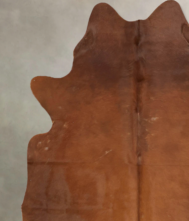 Solid Brown X-Large Brazilian Cowhide Rug 7'2"H x 5'10"W #B15673 by Hudson Hides