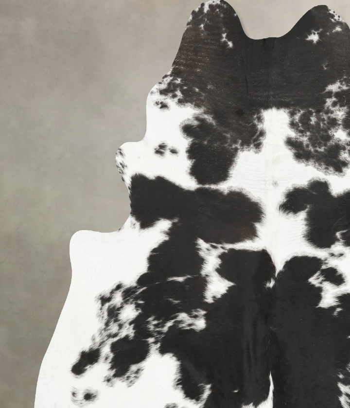 Black and White X-Large Brazilian Cowhide Rug 7'5"H x 6'1"W #B15680 by Hudson Hides