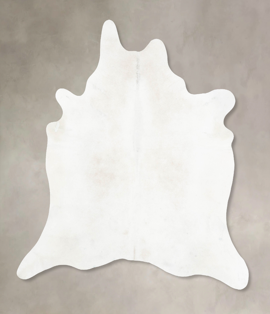Ivory with Beige X-Large Brazilian Cowhide Rug 6'11"H x 6'3"W #B15681 by Hudson Hides