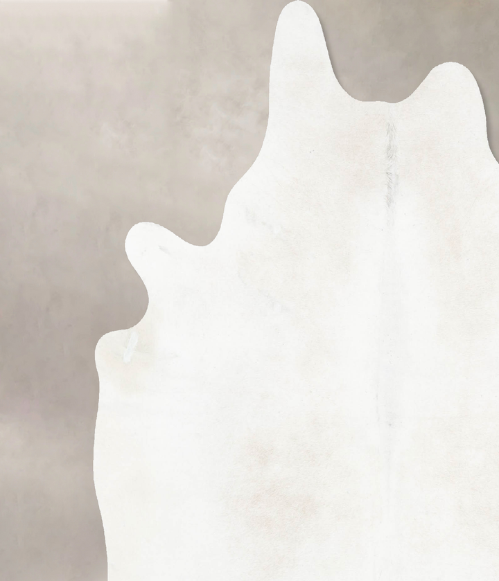 Ivory with Beige X-Large Brazilian Cowhide Rug 6'11"H x 6'3"W #B15681 by Hudson Hides