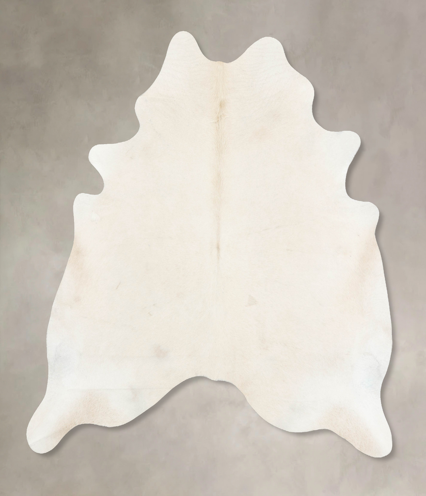 Ivory with Beige X-Large Brazilian Cowhide Rug 7'3"H x 6'5"W #B15689 by Hudson Hides