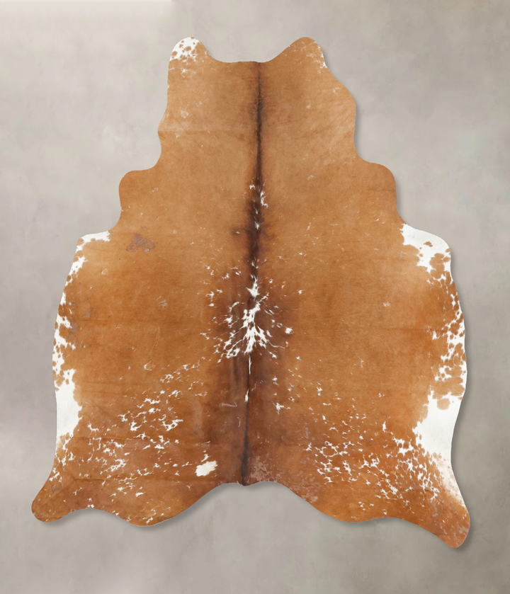 Salt and Pepper Brown X-Large Brazilian Cowhide Rug 7'2"H x 6'1"W #B15695 by Hudson Hides