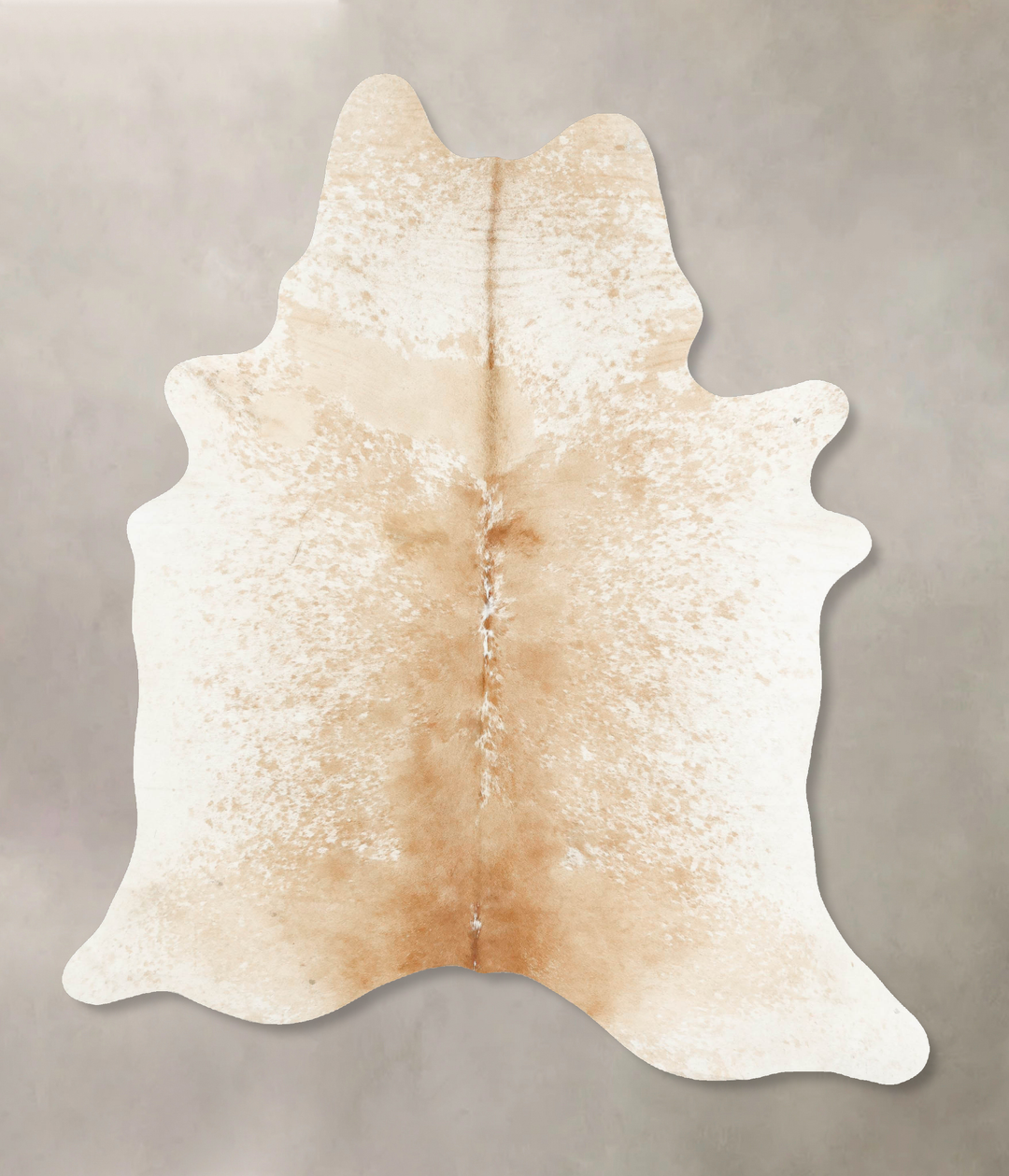 Beige and White X-Large Brazilian Cowhide Rug 7'7"H x 5'8"W #B15696 by