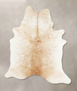 Beige and White X-Large Brazilian Cowhide Rug 7'7"H x 5'8"W #B15696 by Hudson Hides