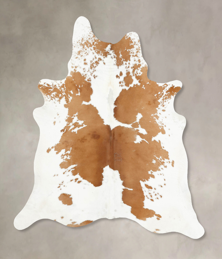 Beige and White X-Large Brazilian Cowhide Rug 7'8"H x 6'2"W #B15698 by Hudson Hides