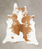 Beige and White X-Large Brazilian Cowhide Rug 7'8
