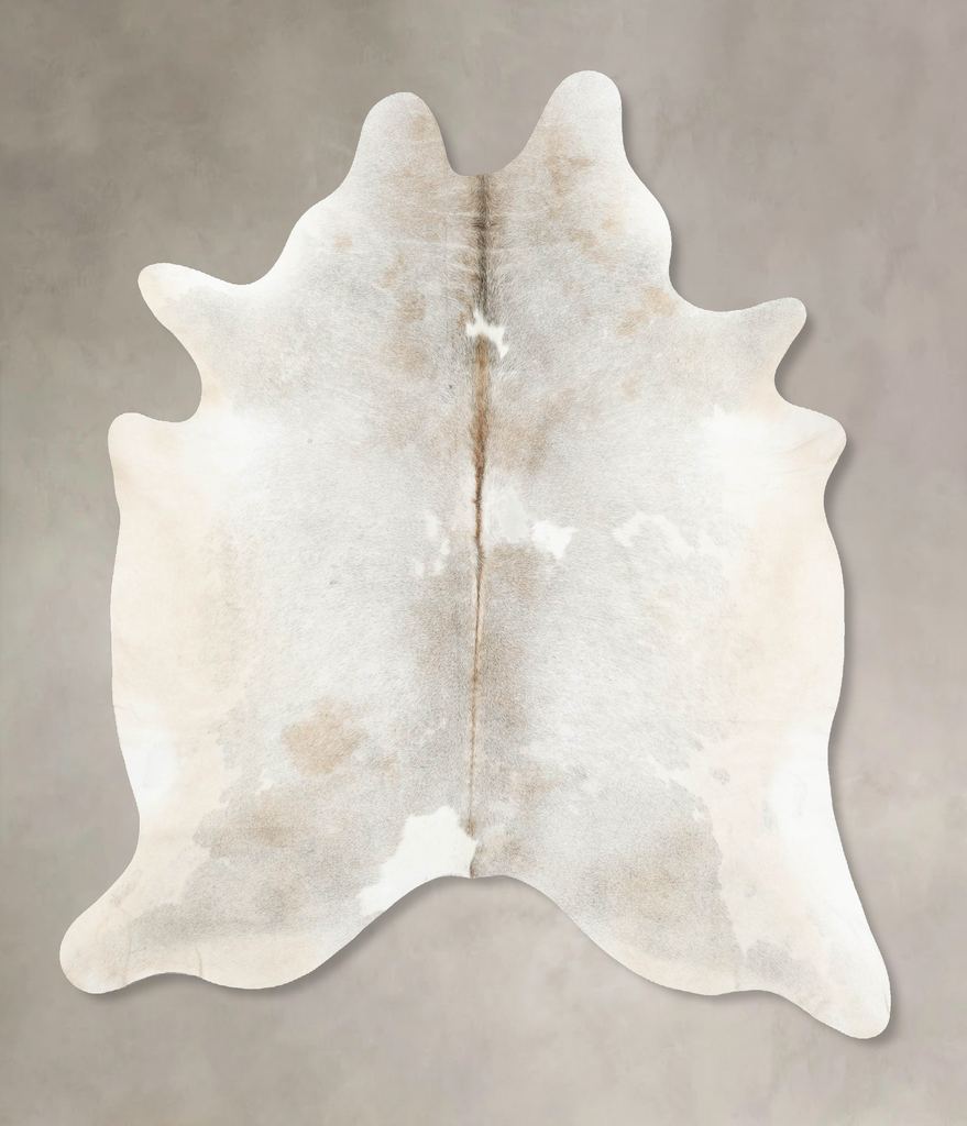 Grey with Beige X-Large Brazilian Cowhide Rug 7'7"H x 6'1"W #B15702 by Hudson Hides