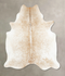 Beige and White X-Large Brazilian Cowhide Rug 7'7