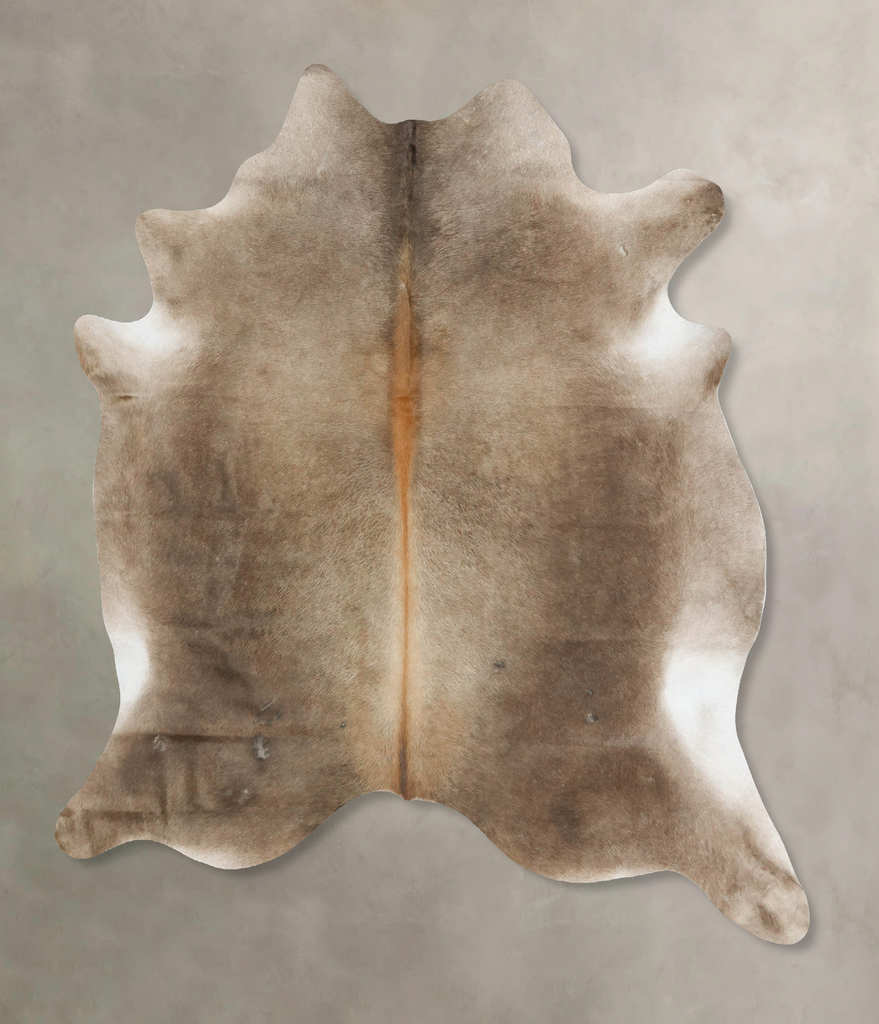 Taupe X-Large Brazilian Cowhide Rug 7'4"H x 6'7"W #B15711 by Hudson Hides