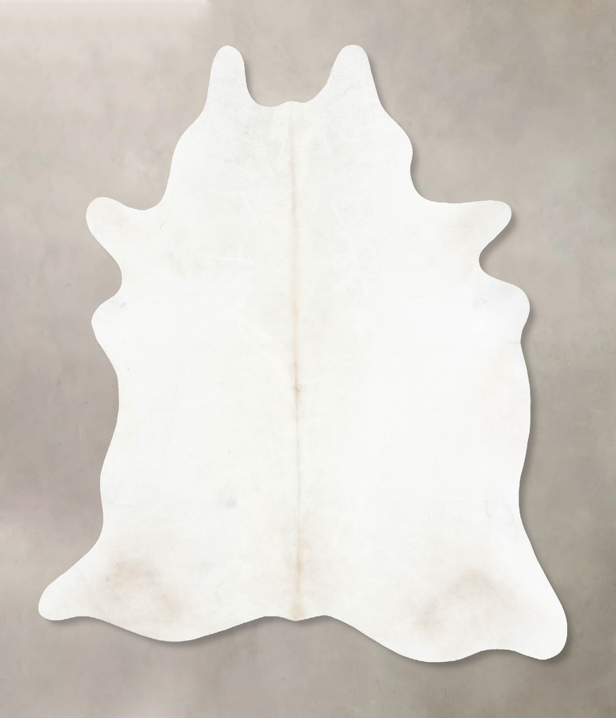 Ivory with Beige X-Large Brazilian Cowhide Rug 7'6"H x 6'3"W #B15716 by Hudson Hides
