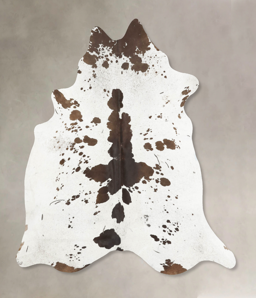 Chocolate and White X-Large Brazilian Cowhide Rug 7'2"H x 6'8"W #B15723 by Hudson Hides