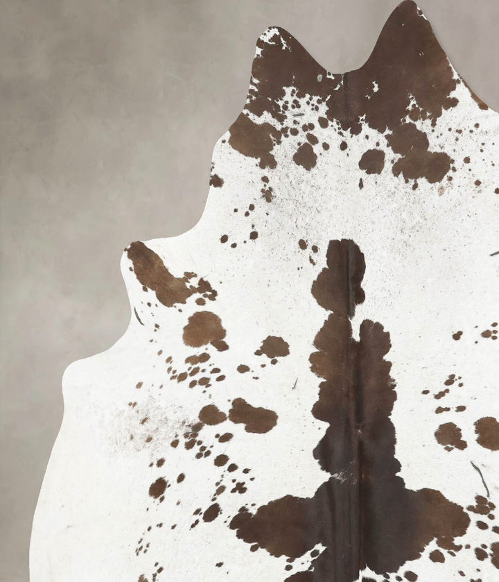 Chocolate and White X-Large Brazilian Cowhide Rug 7'2"H x 6'8"W #B15723 by Hudson Hides