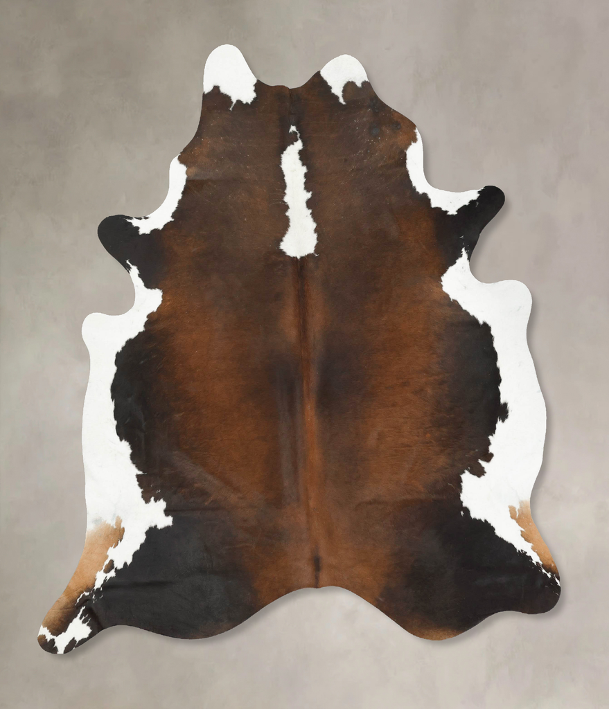 Chocolate and White X-Large Brazilian Cowhide Rug 7'3"H x 6'0"W #B15734 by Hudson Hides