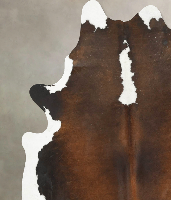 Chocolate and White X-Large Brazilian Cowhide Rug 7'3"H x 6'0"W #B15734 by Hudson Hides
