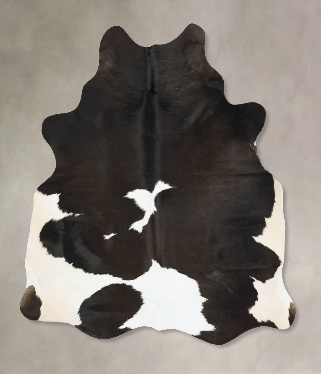 Chocolate and White Large Brazilian Cowhide Rug 6'7"H x 5'7"W #B15735 