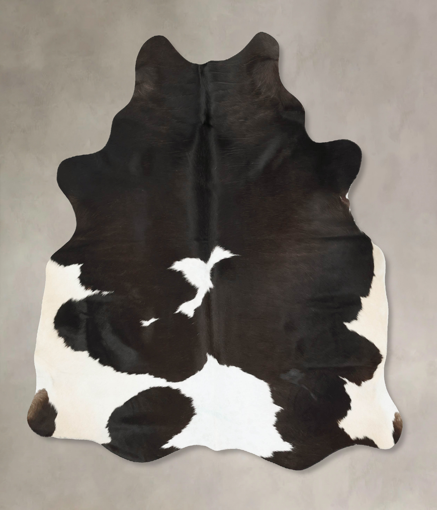 Chocolate and White Large Brazilian Cowhide Rug 6'7"H x 5'7"W #B15735 by Hudson Hides